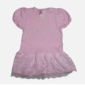 Vintage Buster Brown Some Bunny Loves Me Pink Dress with Lace USA Made 18 months